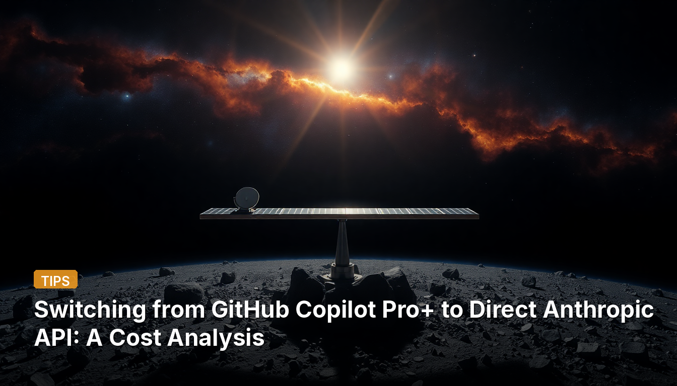 GitHub Copilot Pro+から直接Anthropic APIへの切り替え:コスト分析