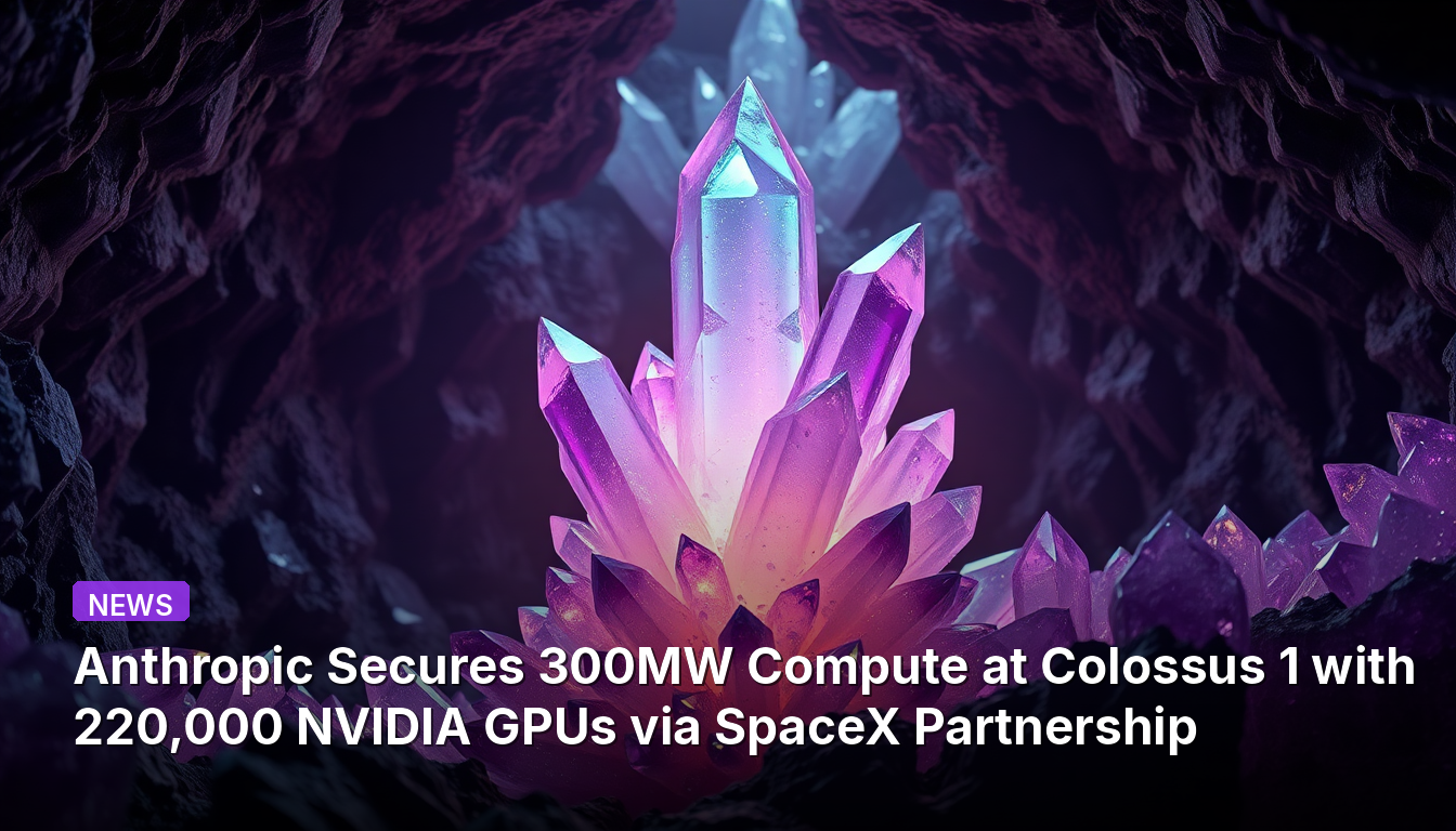 Anthropic garante 300MW de computação no Colossus 1 com 220.000 GPUs NVIDIA via parceria com a SpaceX