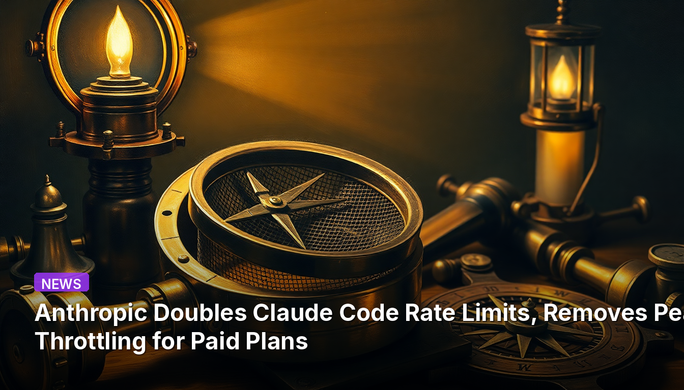 Anthropic double les limites de débit de Claude Code et supprime le ralentissement en période de pointe pour les forfaits payants.