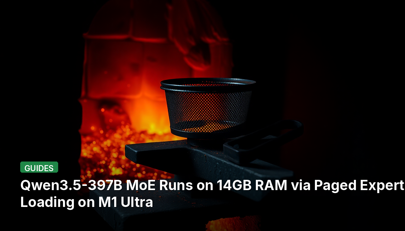 Qwen3.5-397B MoE、M1 Ultraでページ化エキスパートローディングにより14GB RAMで動作