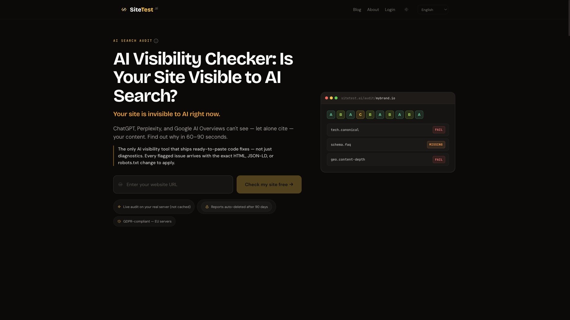SiteTest.ai lanza un verificador gratuito de visibilidad en IA para ChatGPT, Perplexity y Gemini