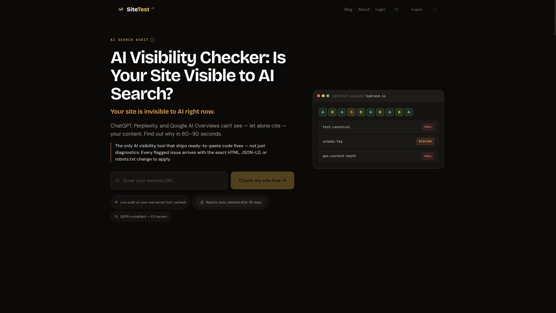 SiteTest.ai lança um verificador gratuito de Visibilidade em IA para ChatGPT, Perplexity e Gemini