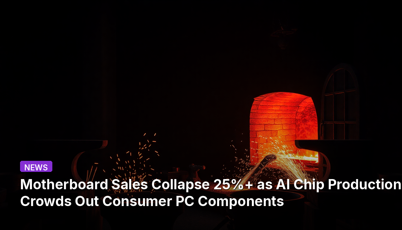 Les ventes de cartes mères s'effondrent de plus de 25 % alors que la production de puces IA évince les composants PC grand public