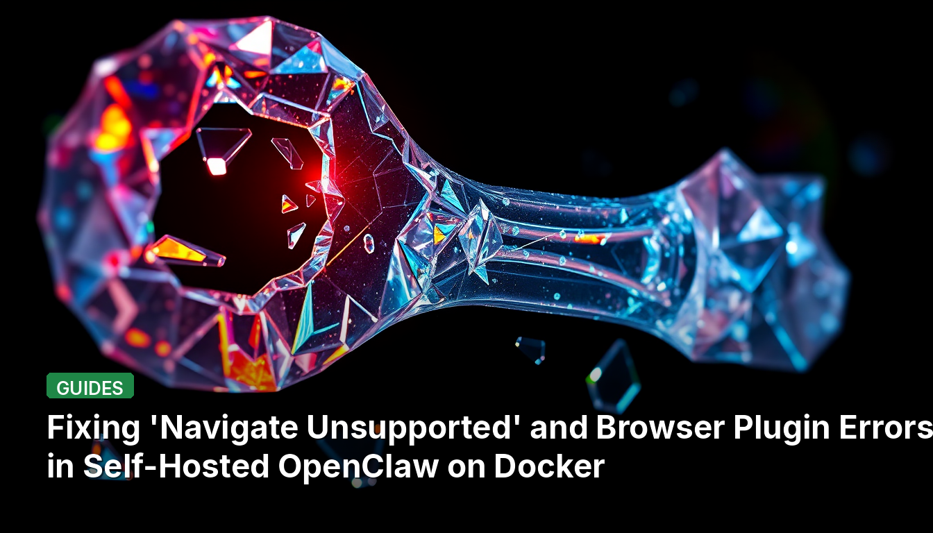修正自托管Docker版OpenClaw中的“导航不支持”和浏览器插件错误