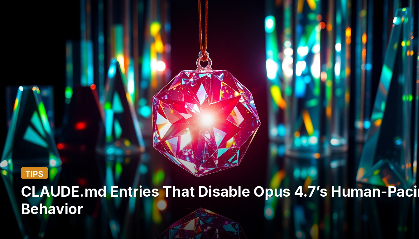 Opus 4.7の人間ペーシング行動を無効にするCLAUDE.mdエントリ