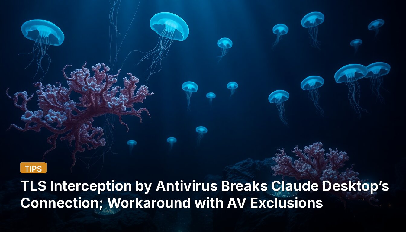 TLS Interception by Antivirus Breaks Claude Desktop’s Connection; Workaround with AV Exclusions