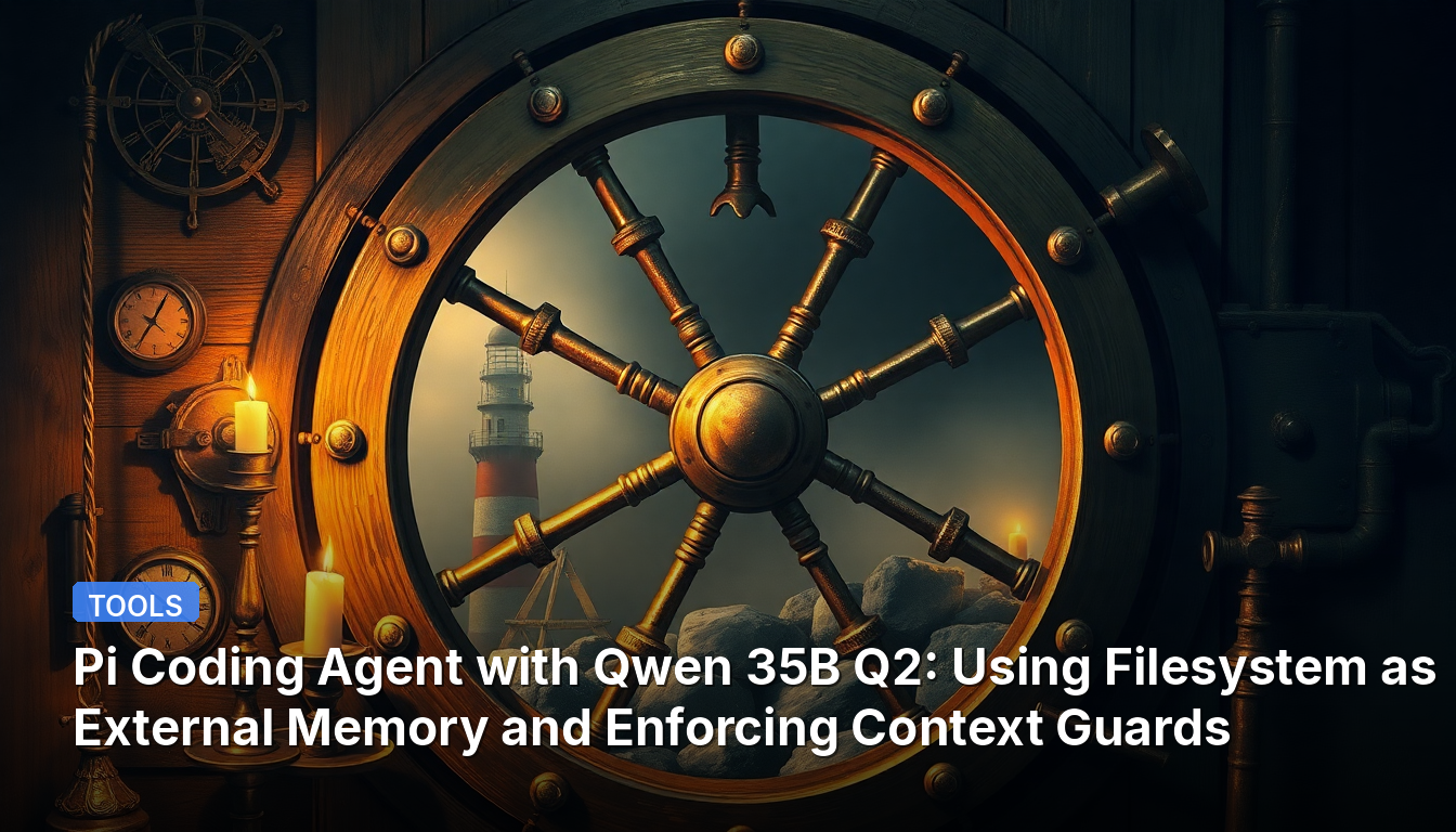 Pi Coding AgentとQwen 35B Q2:ファイルシステムを外部メモリとして使用し、コンテキストガードを強制する