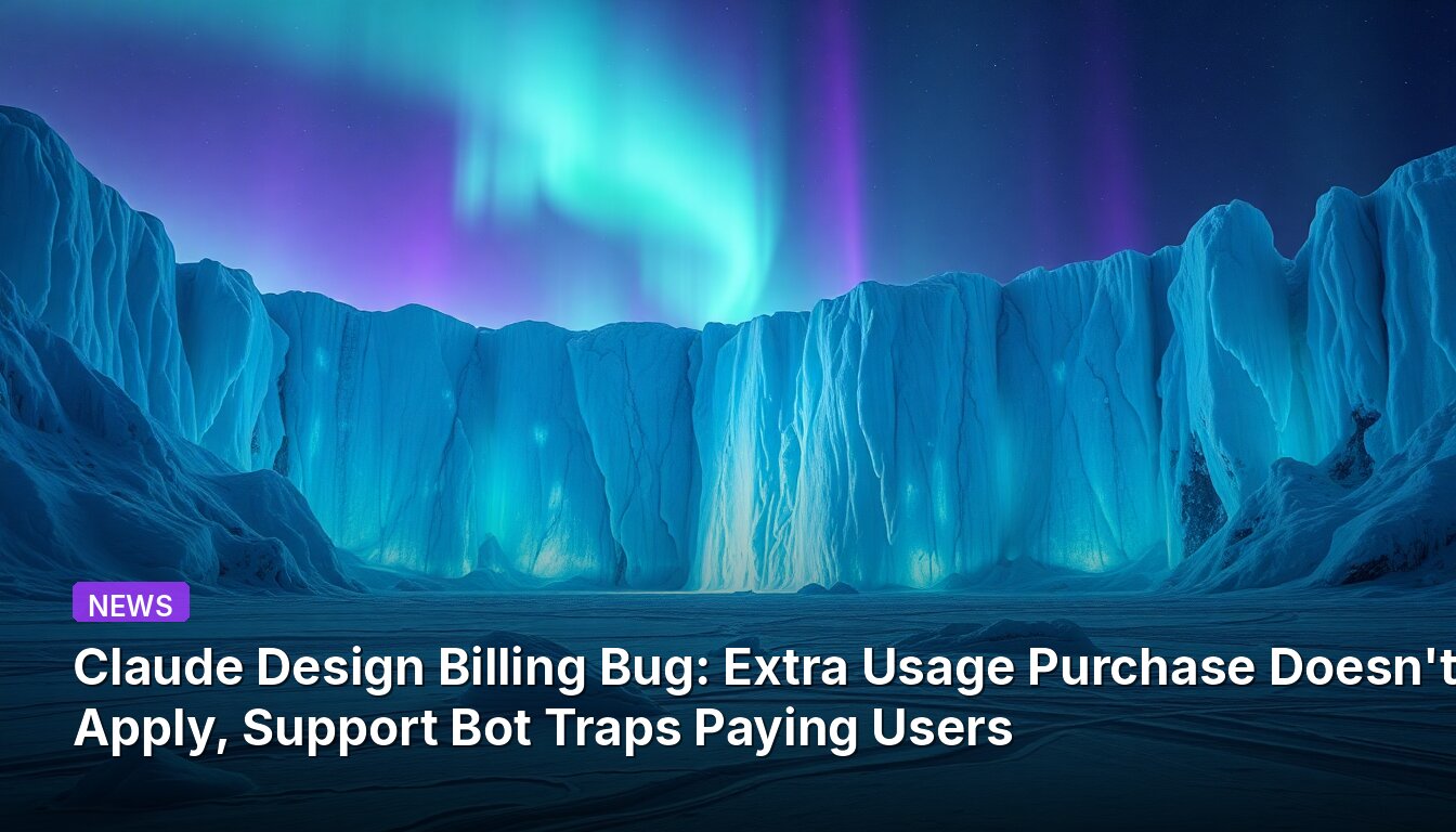 Claude Design Billing Bug: Extra Usage Purchase Doesn't Apply, Support Bot Traps Paying Users