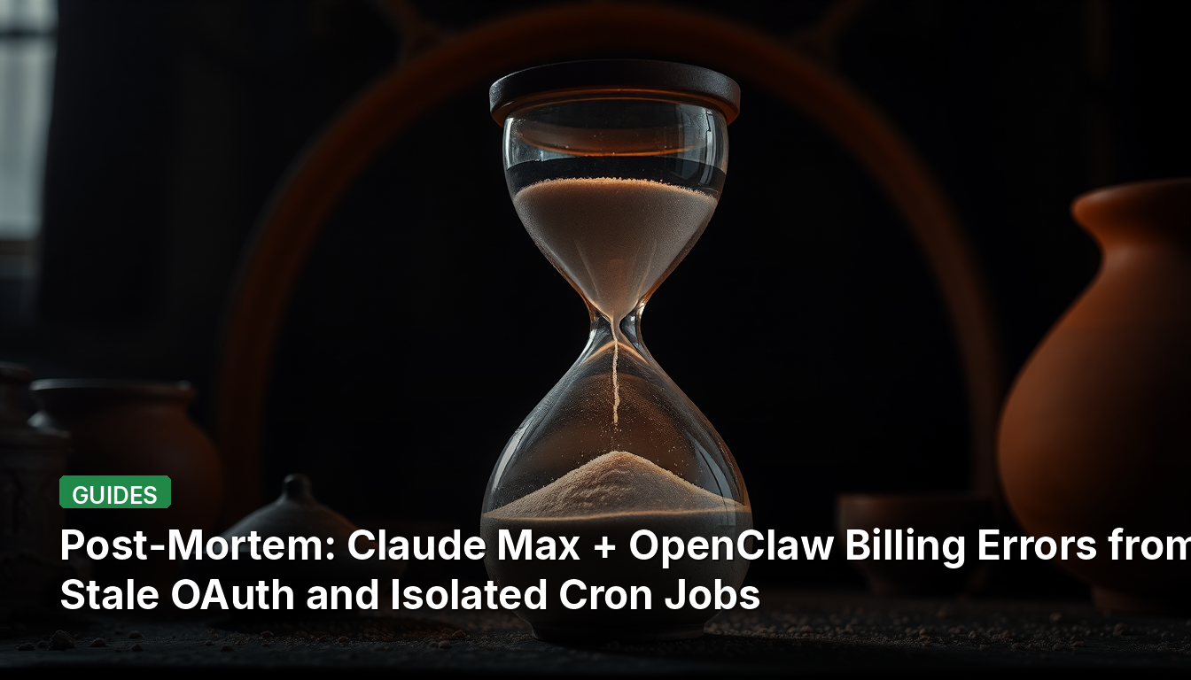 ポストモーテム：Claude Max + OpenClawにおける古いOAuthと孤立したCronジョブによる課金エラー