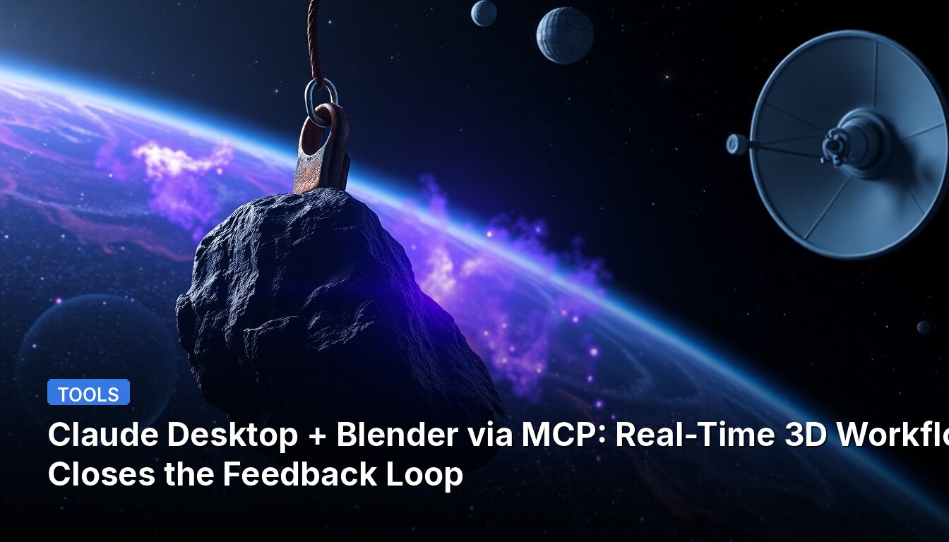 Claude Desktop + Blender via MCP: リアルタイム3Dワークフローがフィードバックループを閉じる