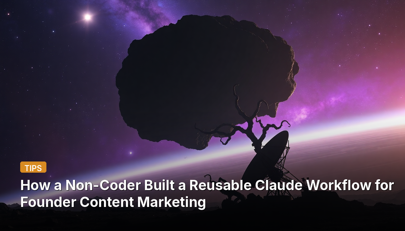 Como um não-programador criou um fluxo de trabalho reutilizável do Claude para marketing de conteúdo de fundador