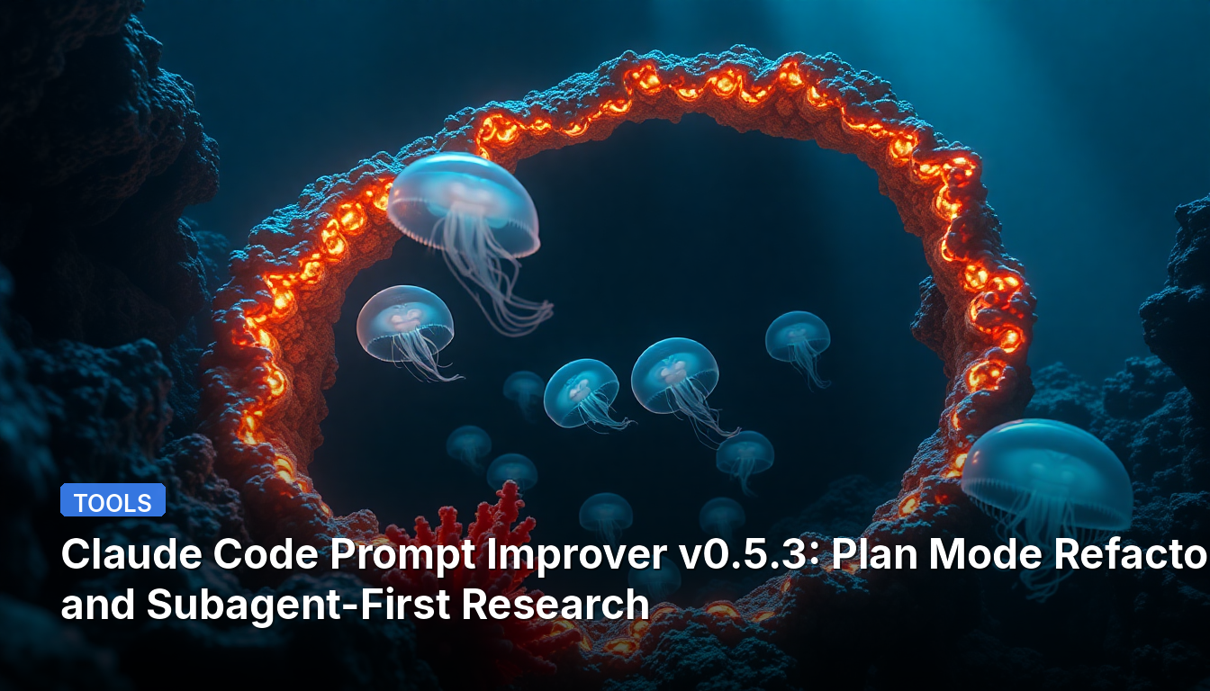 Claude Code Prompt Improver v0.5.3: Refatoração do Modo de Plano e Pesquisa Focada no Subagente
