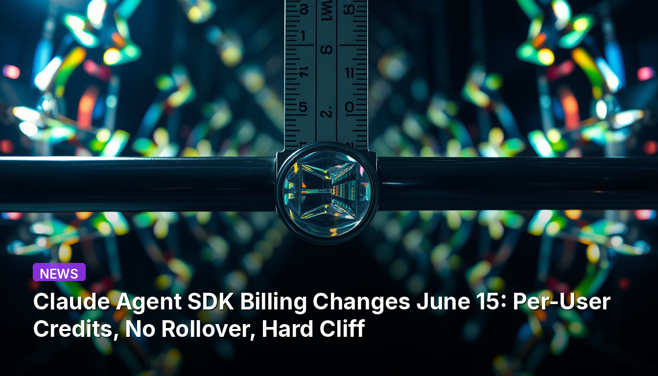 Claude Agent SDK Billing Changes June 15: Per-User Credits, No Rollover, Hard Cliff