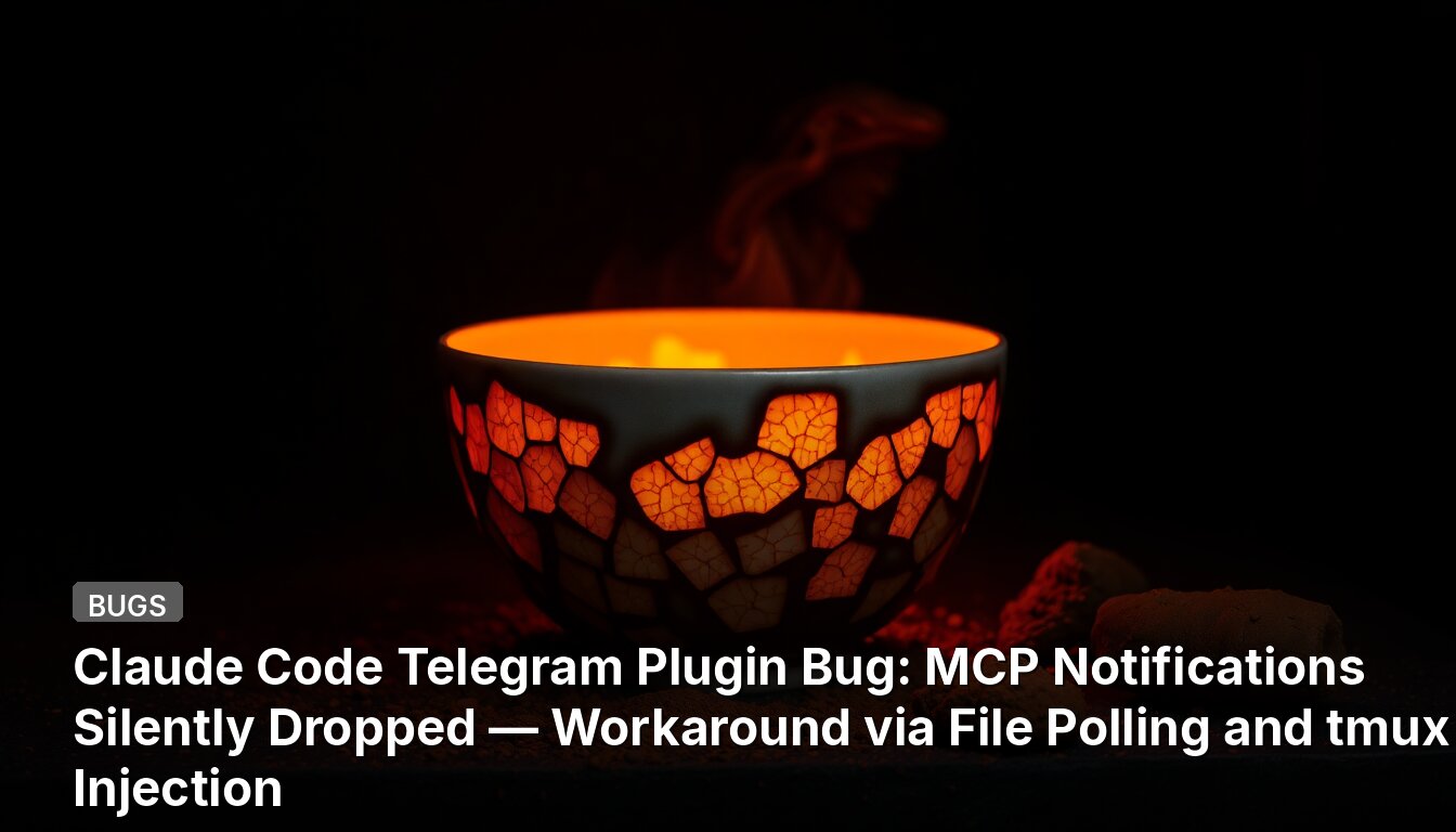 Claude Code Telegram Plugin Fehler: MCP-Benachrichtigungen werden stillschweigend verworfen — Workaround via Datei-Polling und tmux-Injektion