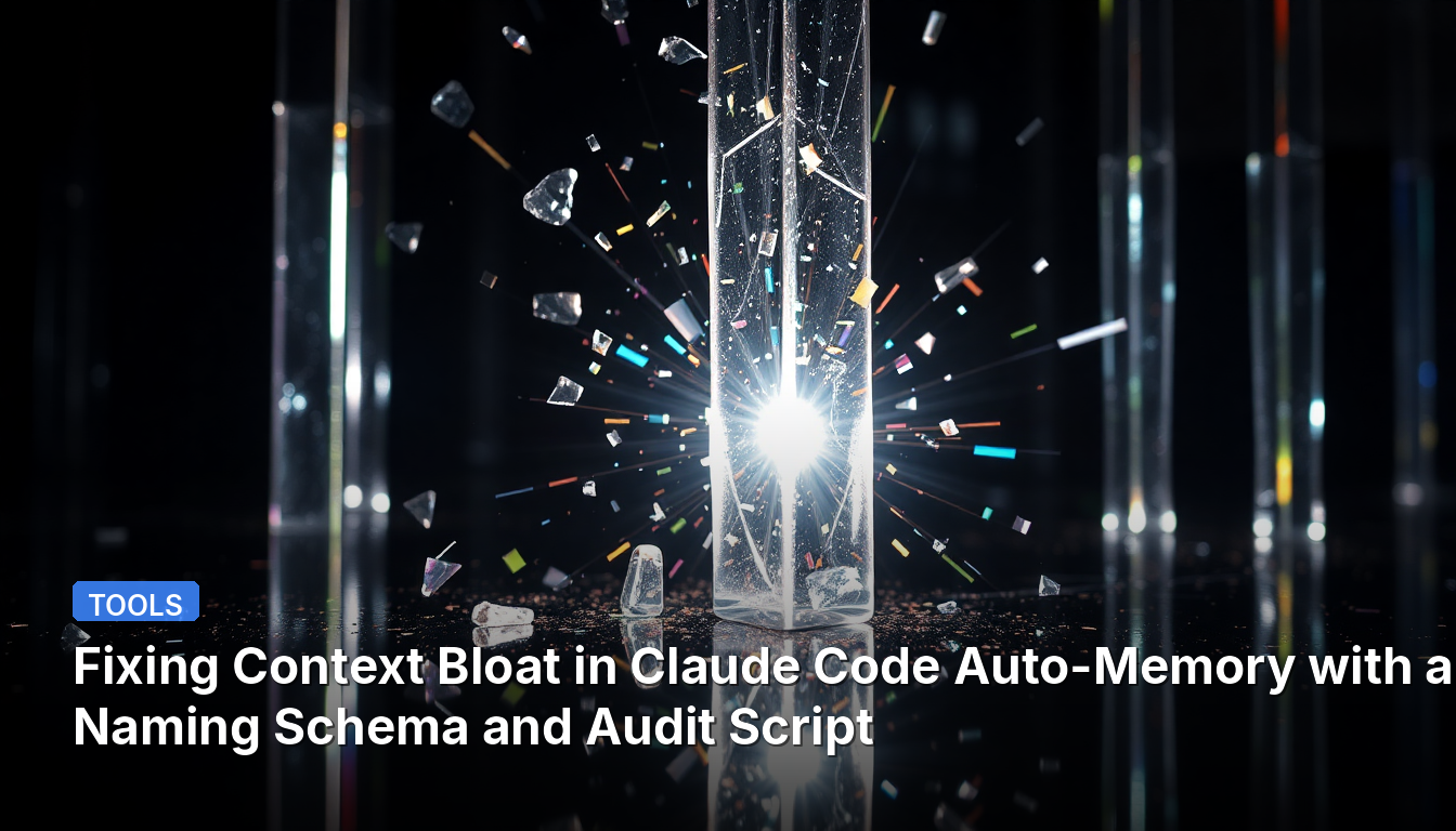 Correction du gonflement du contexte dans la mémoire automatique de Claude Code à l'aide d'un schéma de nommage et d'un script d'audit