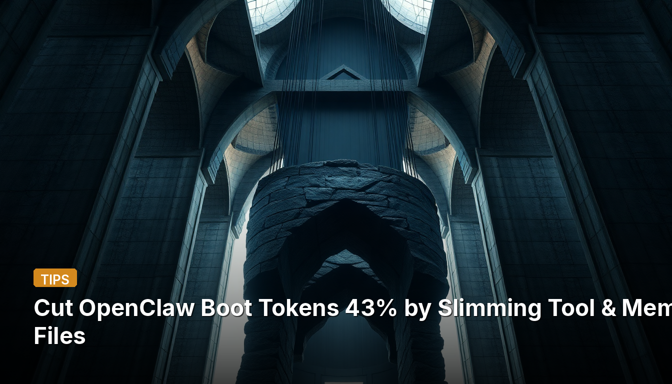 Cut OpenClaw Boot Tokens 43% by Slimming Tool & Memory Files