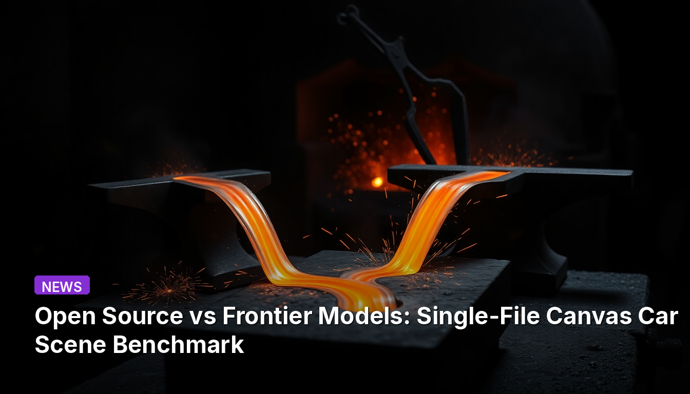 Open Source vs Frontier Models: Single-File Canvas Car Scene Benchmark
