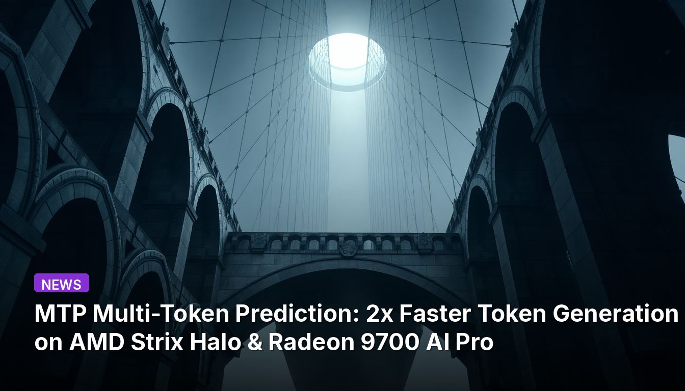Prédiction multi-token MTP : génération de tokens 2x plus rapide sur AMD Strix Halo & Radeon 9700 AI Pro