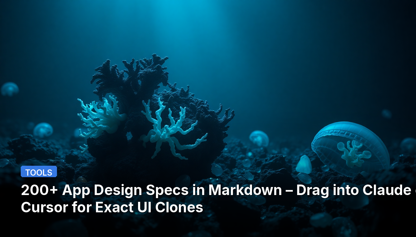 200+ spécifications de conception d'applications en Markdown – Glissez dans Claude ou Cursor pour des clones UI exacts