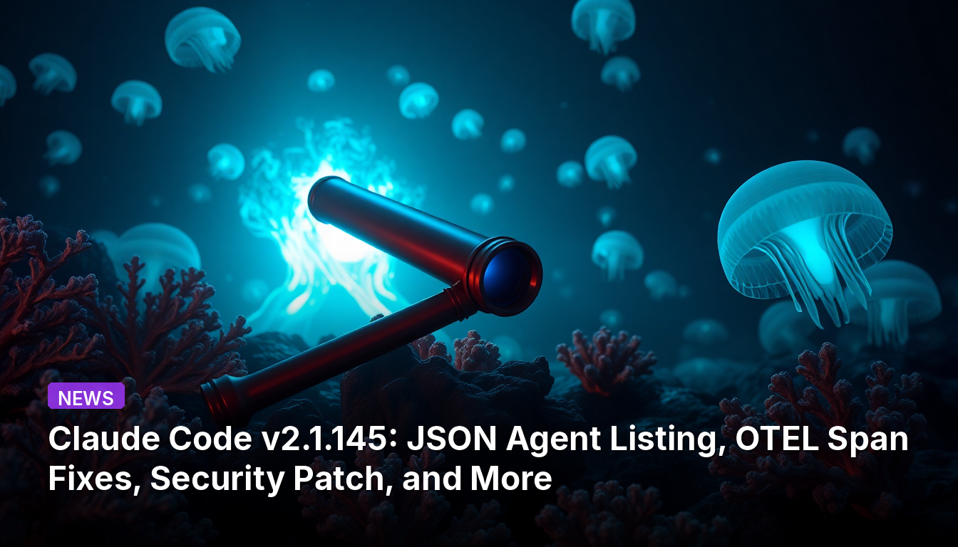 Claude Code v2.1.145 : liste des agents JSON, corrections de spans OTEL, correctif de sécurité et plus