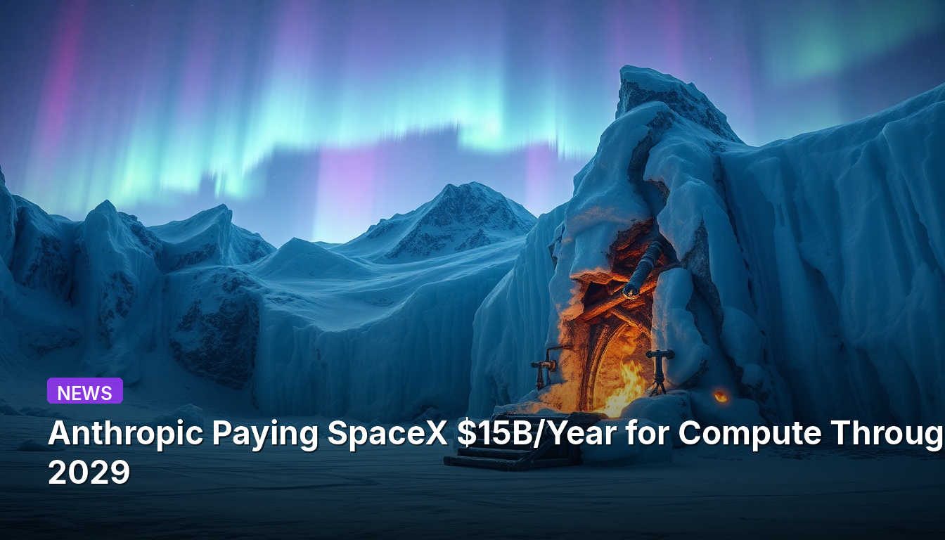 Anthropic paie 15 milliards de dollars par an à SpaceX pour du calcul jusqu'en 2029