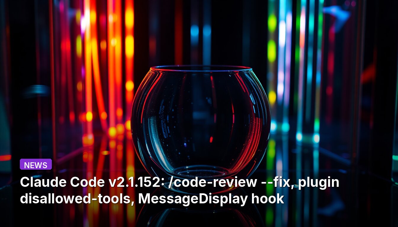 Claude Code v2.1.152: /code-review --fix, plugin desactivado, hook MessageDisplay