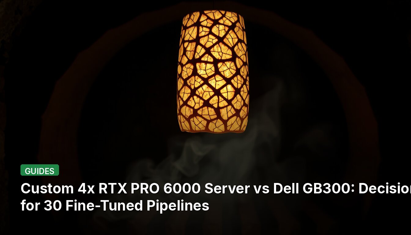 Custom 4x RTX PRO 6000 Server vs Dell GB300: Decision for 30 Fine-Tuned Pipelines