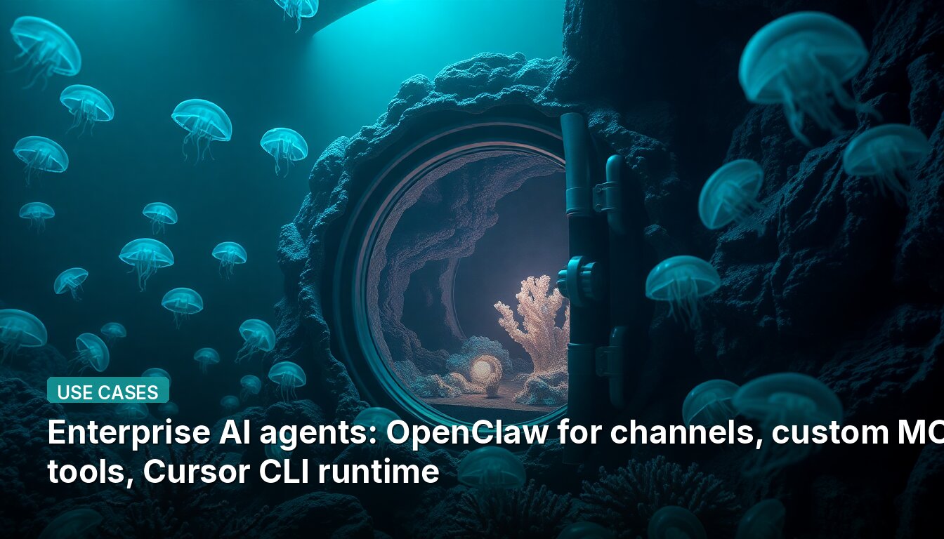 Enterprise AI agents: OpenClaw for channels, custom MCP tools, Cursor CLI runtime
