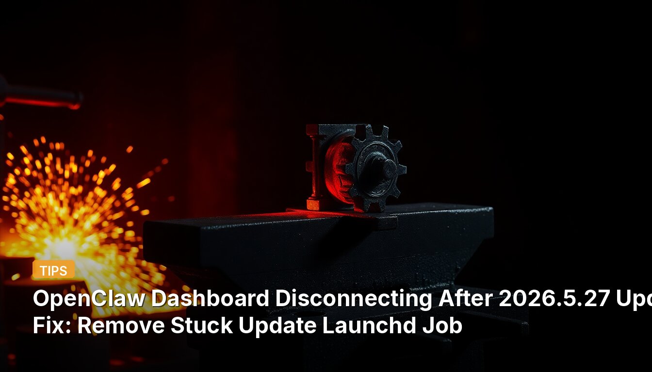 OpenClaw Dashboard Disconnecting After 2026.5.27 Update? Fix: Remove Stuck Update Launchd Job
