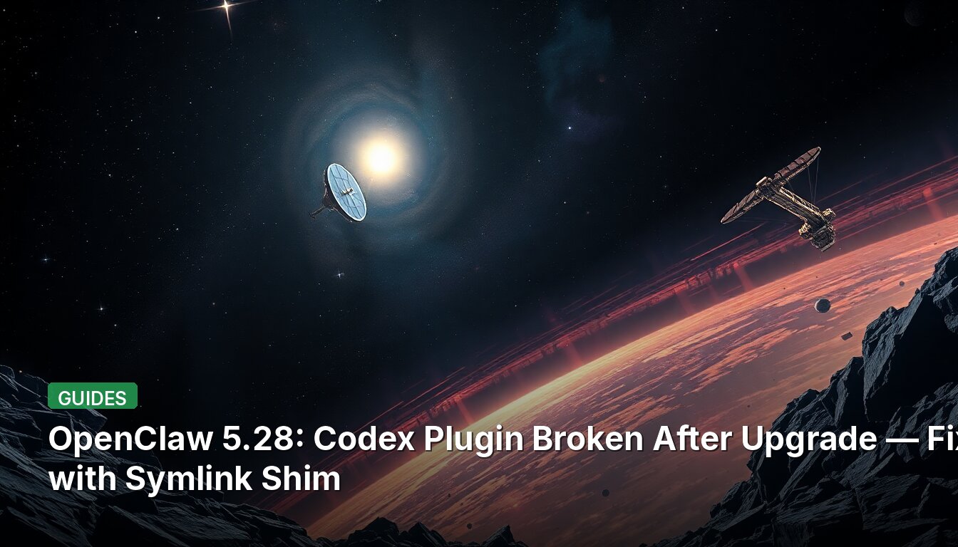 OpenClaw 5.28: Codex Plugin Broken After Upgrade — Fix with Symlink Shim