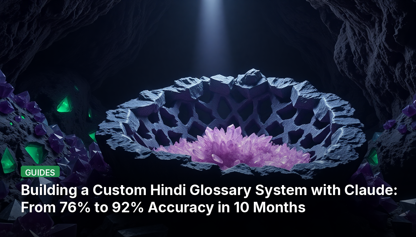 Building a Custom Hindi Glossary System with Claude: From 76% to 92% Accuracy in 10 Months