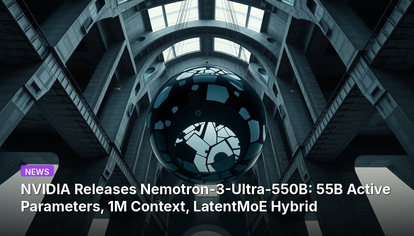 NVIDIA Releases Nemotron-3-Ultra-550B: 55B Active Parameters, 1M Context, LatentMoE Hybrid
