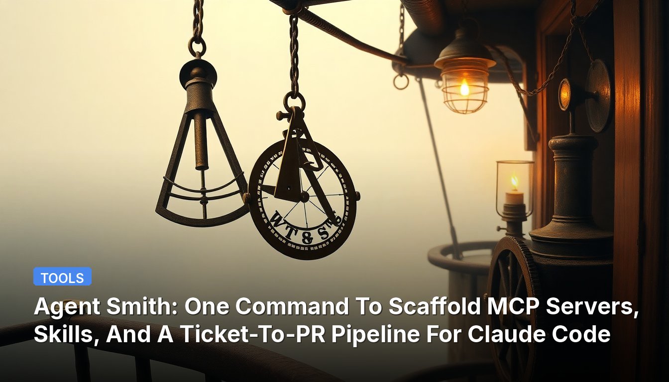 Agente Smith: Un comando para andamiar servidores MCP, habilidades y un pipeline de Ticket a PR para Claude Code
