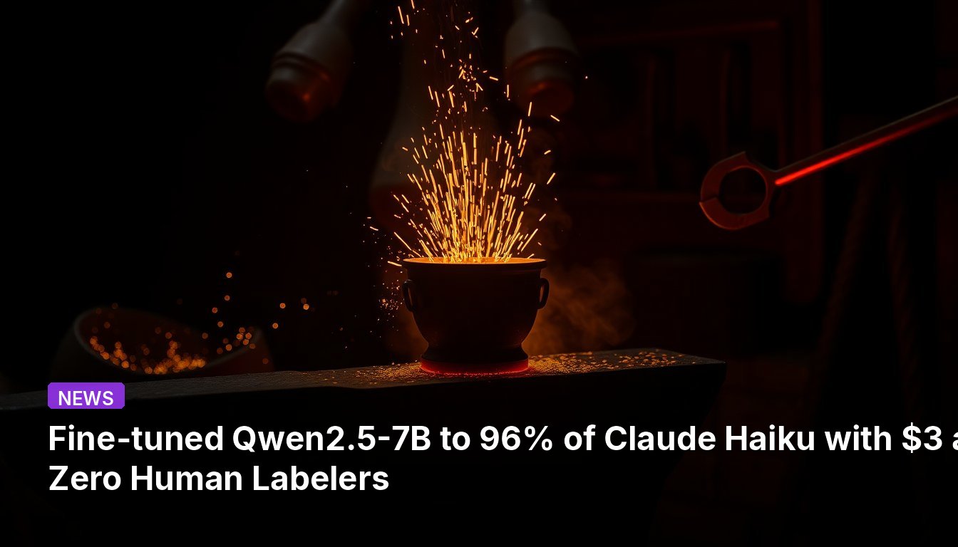 Ajuste fino de Qwen2.5-7B al 96% de Claude Haiku con $3 y cero etiquetadores humanos