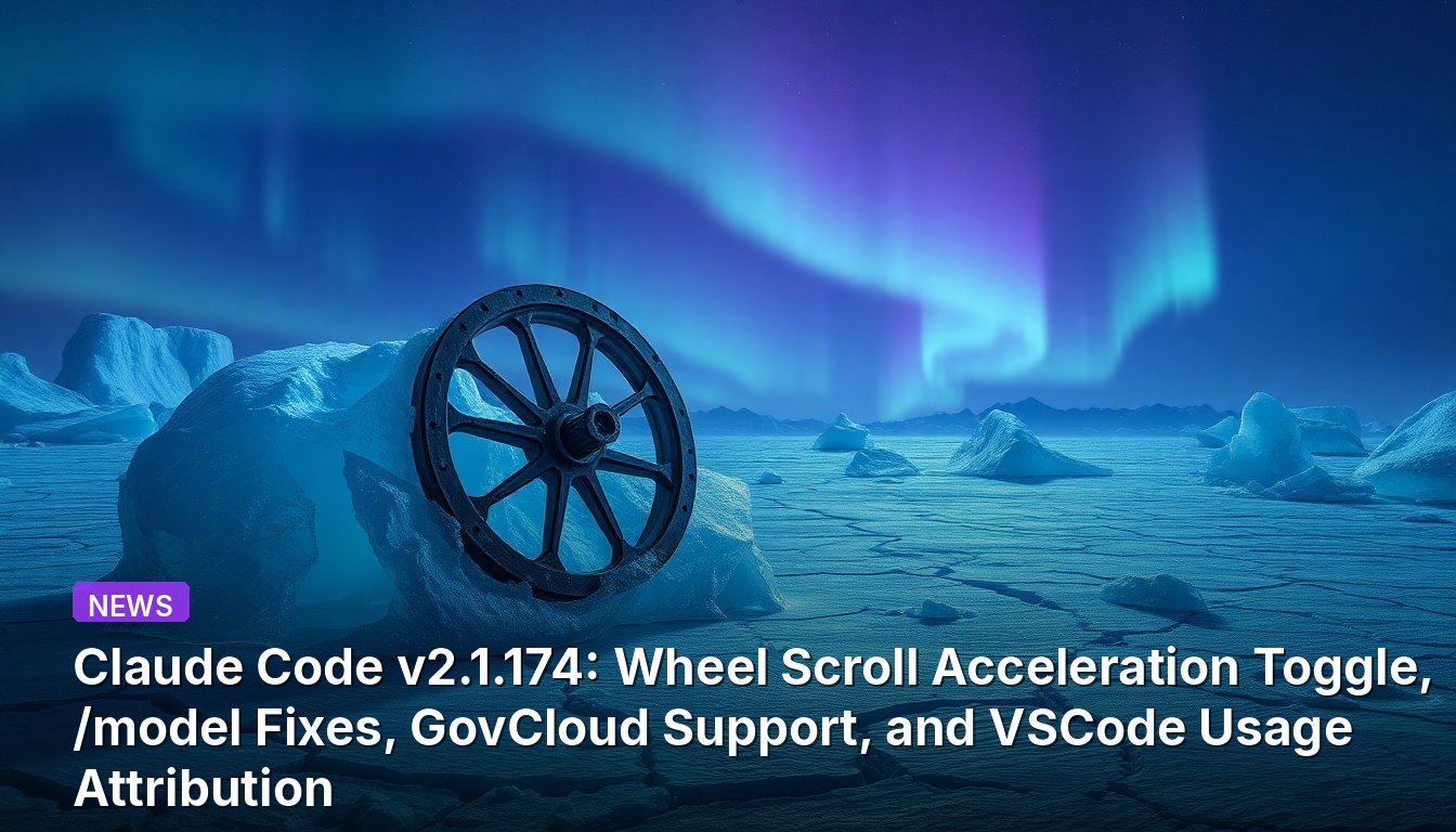 Claude Code v2.1.174: Alternância de Aceleração de Roda de Rolar, Correções de /model, Suporte GovCloud e Atribuição de Uso no VSCode