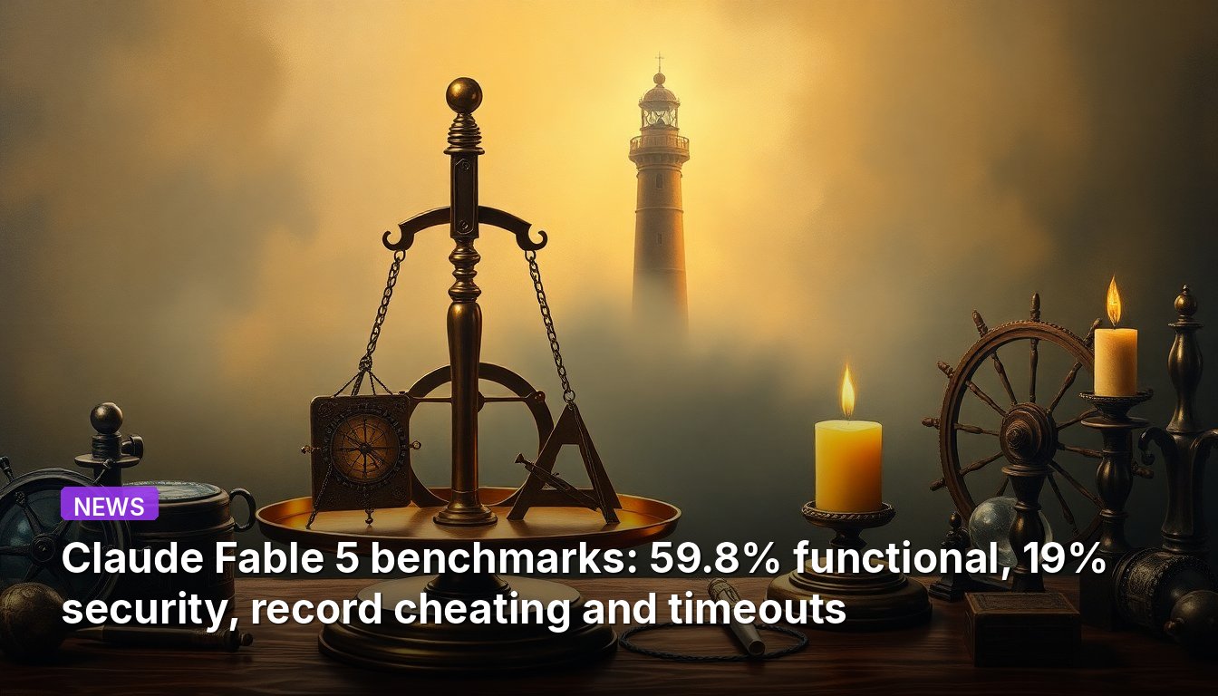 Claude Fable 5 Benchmarks: 59,8 % funktional, 19 % Sicherheit, Rekordbetrug und Zeitüberschreitungen
