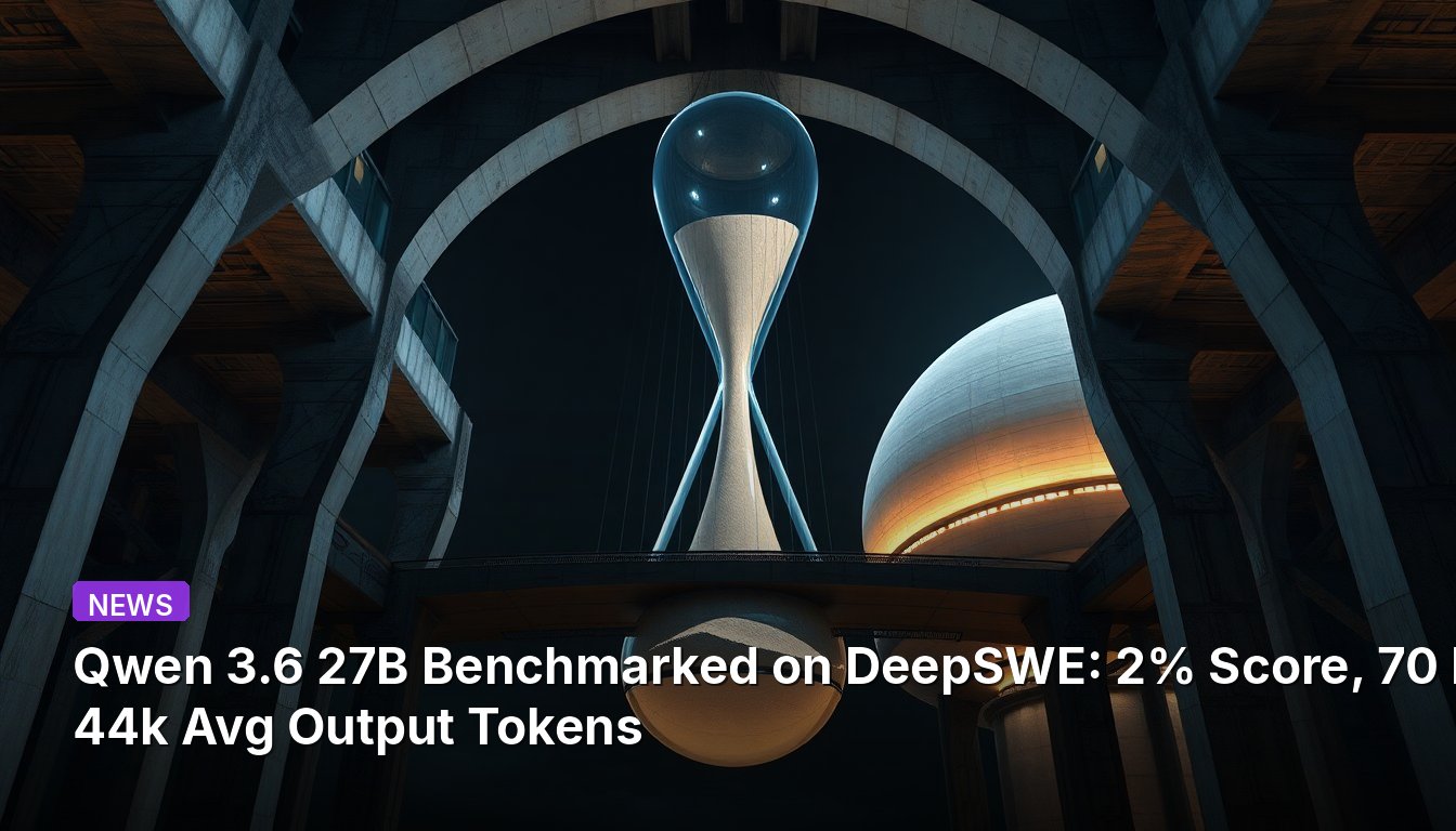 Qwen 3.6 27B im DeepSWE-Benchmark: 2% Punktzahl, 70 Stunden, 44k durchschnittliche Ausgabetoken