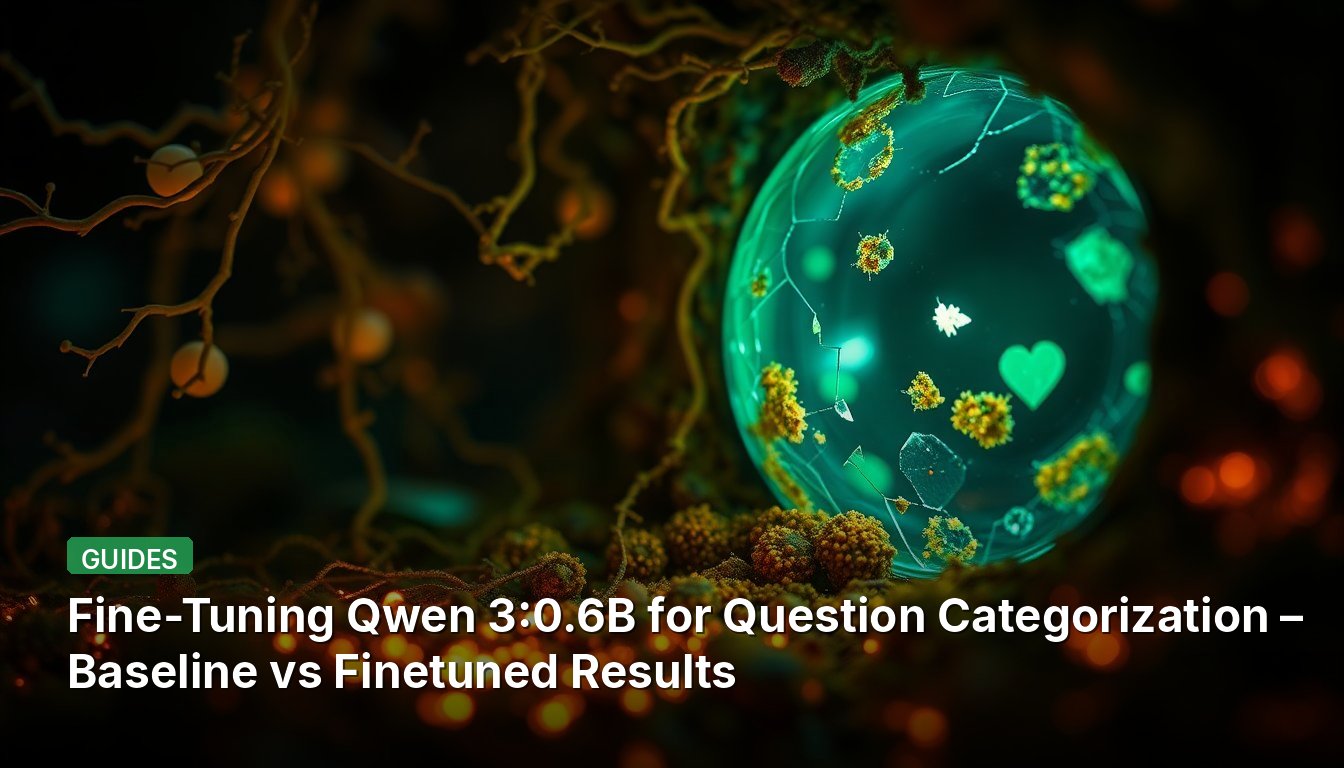 질문 분류를 위한 Qwen 3:0.6B 미세 조정 – 기준선 대 미세 조정 결과