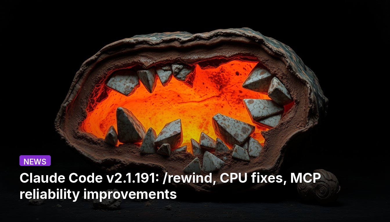 Claude Code v2.1.191: /rewind, correções de CPU, melhorias de confiabilidade do MCP