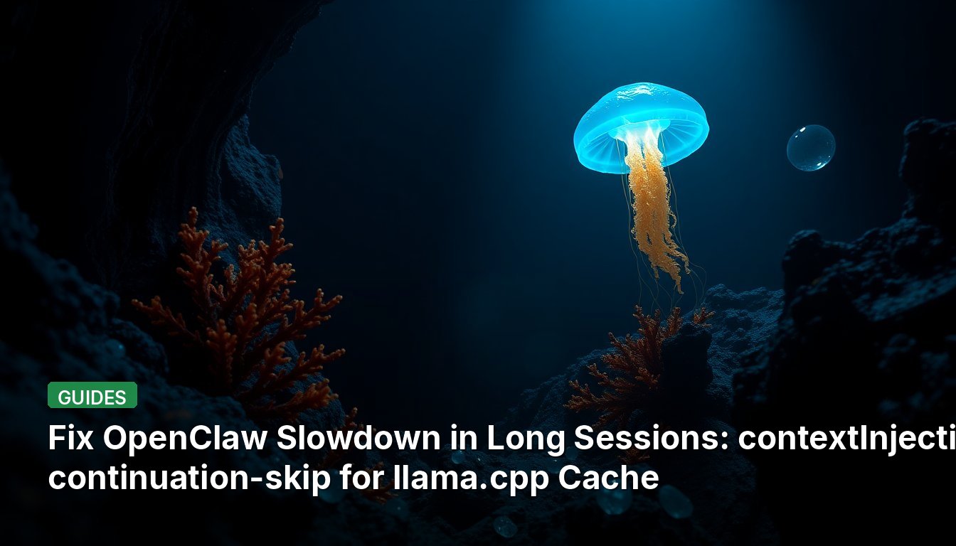 장기 세션에서 OpenClaw 느려짐 수정: llama.cpp 캐시에 대한 contextInjection continuation-skip