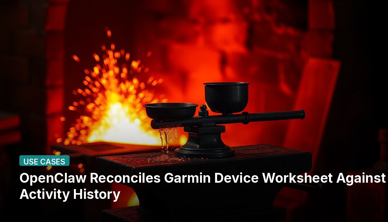 OpenClaw가 Garmin 기기 워크시트를 실제 활동 기록과 대조하여 조정하다