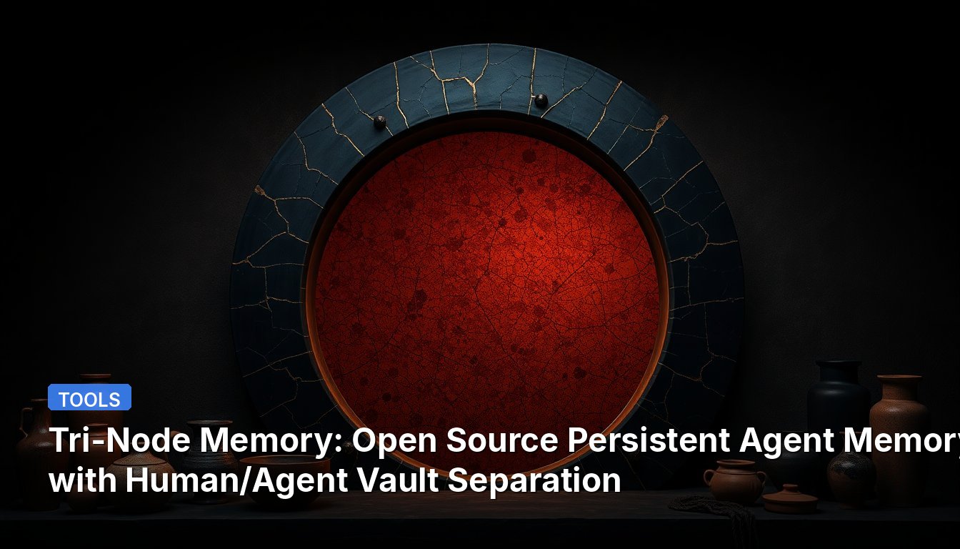Memoria Tri-Nodo: Memoria Persistente de Agente de Código Abierto con Separación de Bóveda Humano/Agente