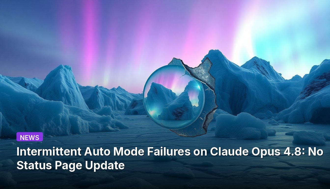 Falhas Intermitentes no Modo Automático no Claude Opus 4.8: Nenhuma Atualização na Página de Status