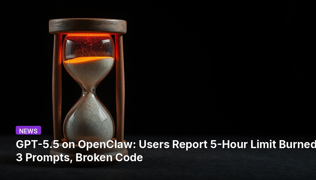 GPT-5.5 auf OpenClaw: Nutzer berichten, dass 5-Stunden-Limit in 3 Prompts aufgebraucht wurde, kaputter Code