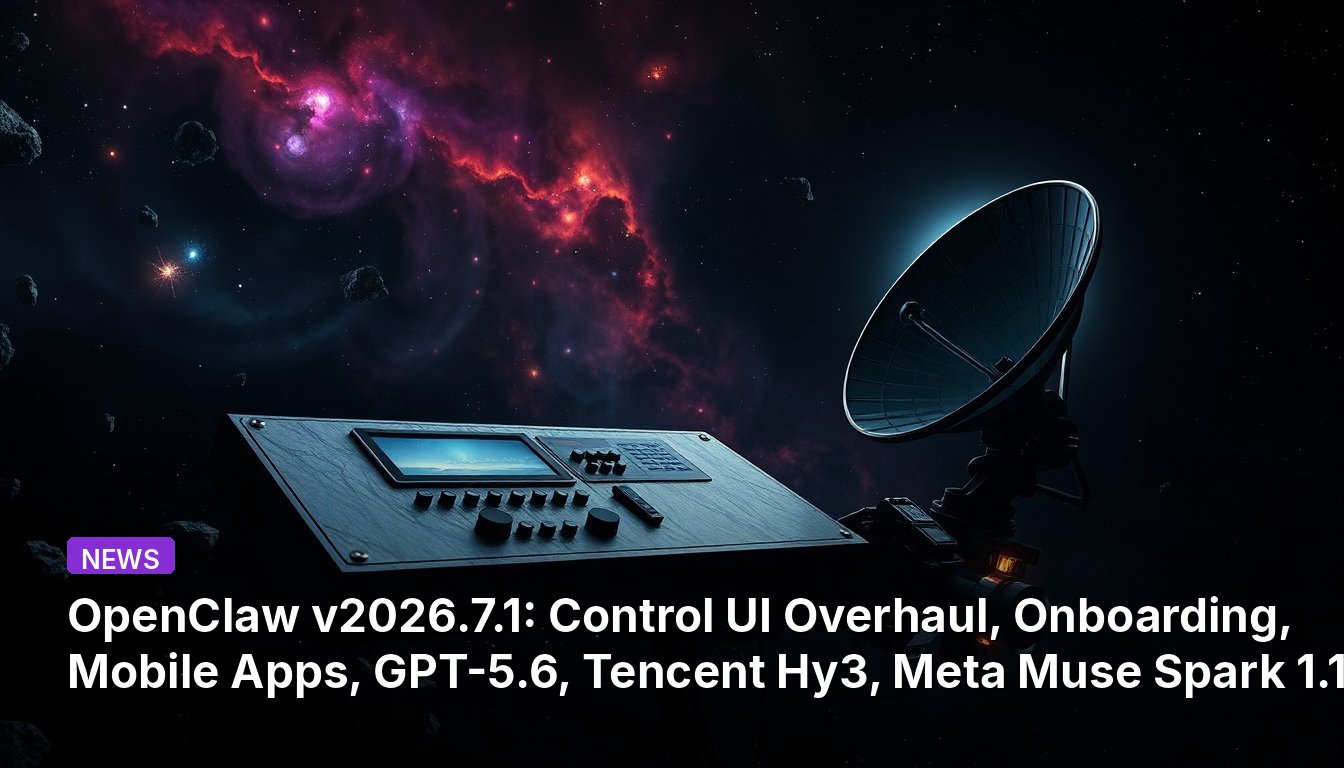 OpenClaw v2026.7.1: Переработка интерфейса управления, адаптация, мобильные приложения, GPT-5.6, Tencent Hy3, Meta Muse Spark 1.1