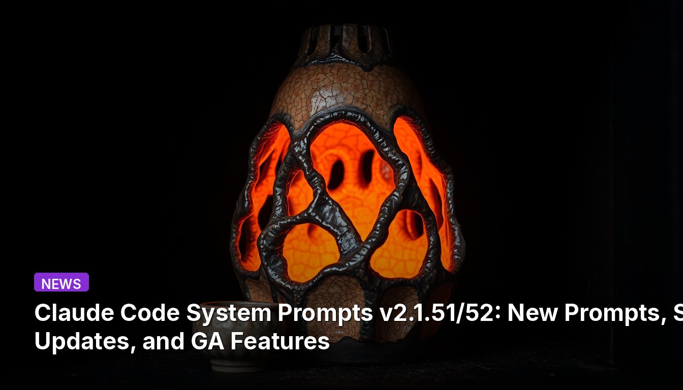 Claude Code System Prompts v2.1.51/52：新規プロンプト、SDKアップデート、および一般提供機能