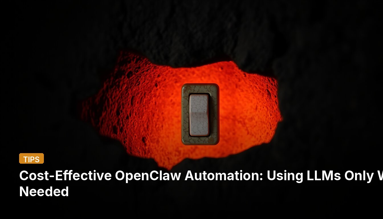 비용 효율적인 OpenClaw 자동화: 필요할 때만 LLM 활용