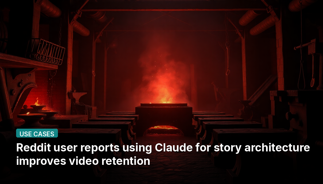 L'utilisateur de Reddit rapporte que l'utilisation de Claude pour l'architecture narrative améliore la rétention vidéo.