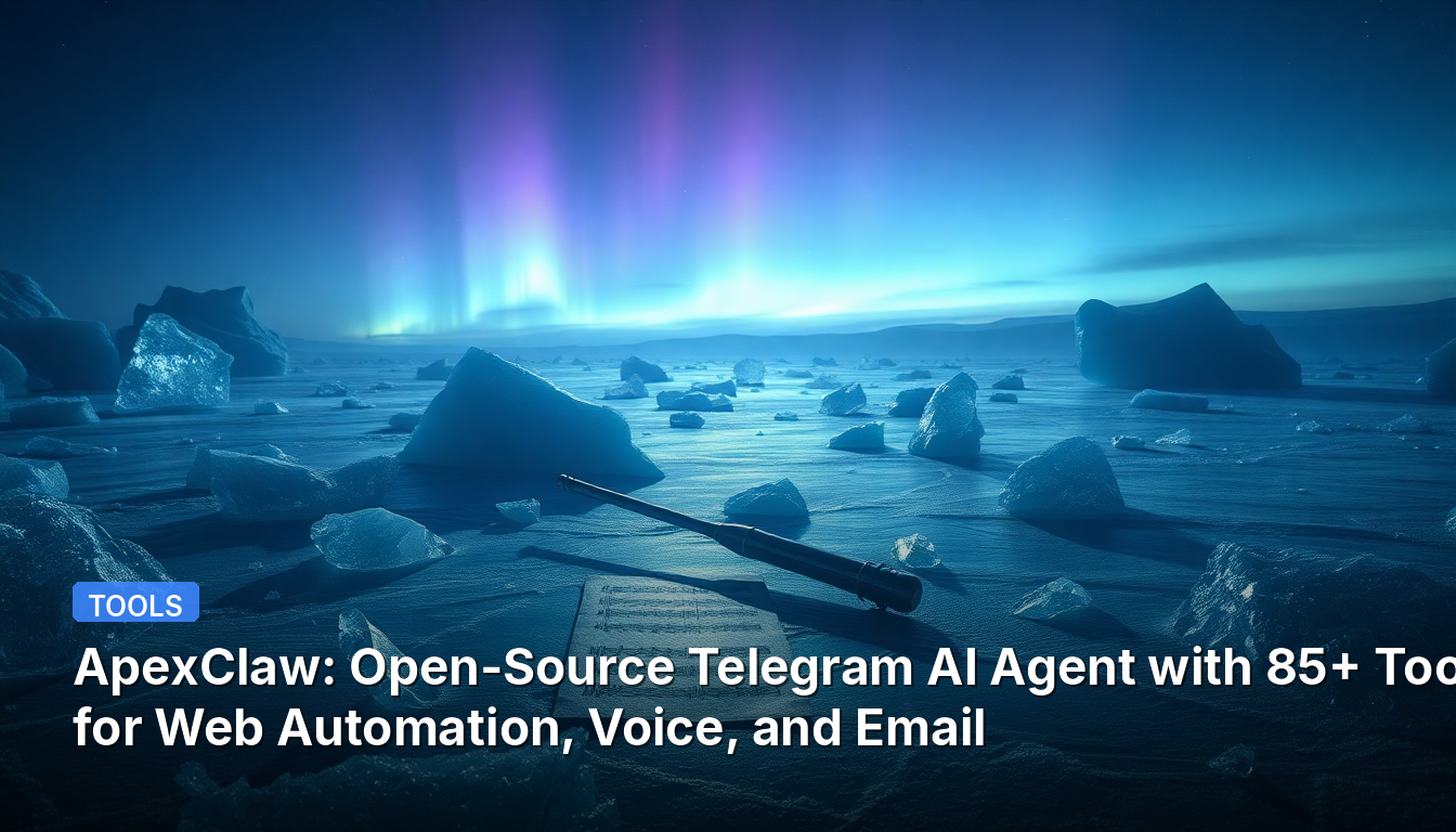 ApexClaw:85以上のツールを備えたWeb自動化、音声、メール対応のオープンソースTelegram AIエージェント