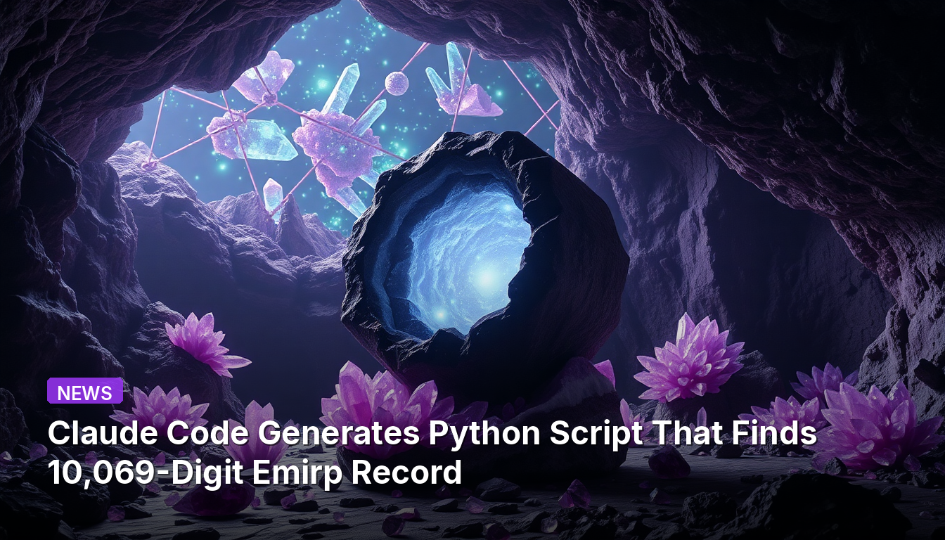 Claude Code Génère un Script Python Qui Trouve un Record d'Émirp à 10 069 Chiffres
